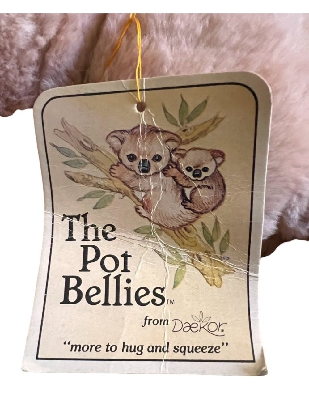 Daekor Koala Plush The Pot Bellies 1977 W/ Original Tag Beige & Cream 15" Korea - Picture 9 of 10